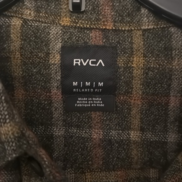 RVCA Hughes Flannel Shirt - Men's Shirts in Warm Grey size M - Picture 4 of 6